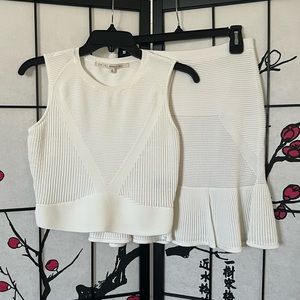 NWOT, Rachel Roy White Knit Skirt Set